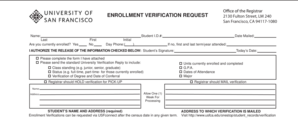 Enrollment Verification Request Form