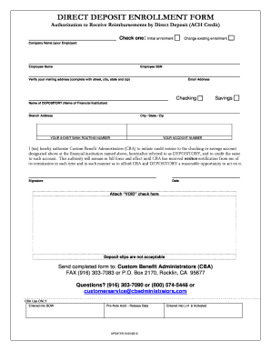 Direct Deposit Enrollment Form