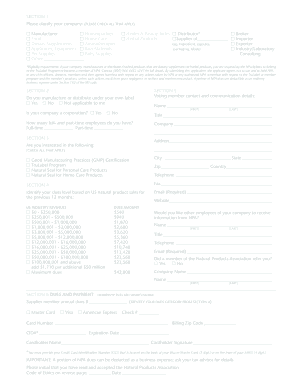 Natural Products Association Membership Application