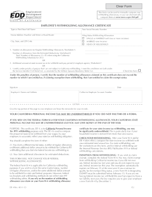California Employee’s Withholding Allowance Certificate