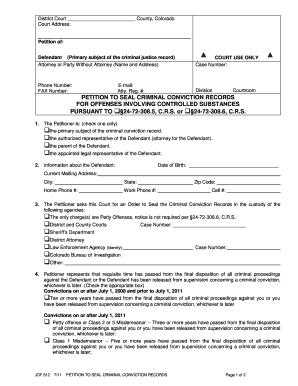 Petition to Seal Criminal Conviction Records