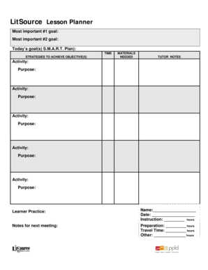 Lesson Planner Template
