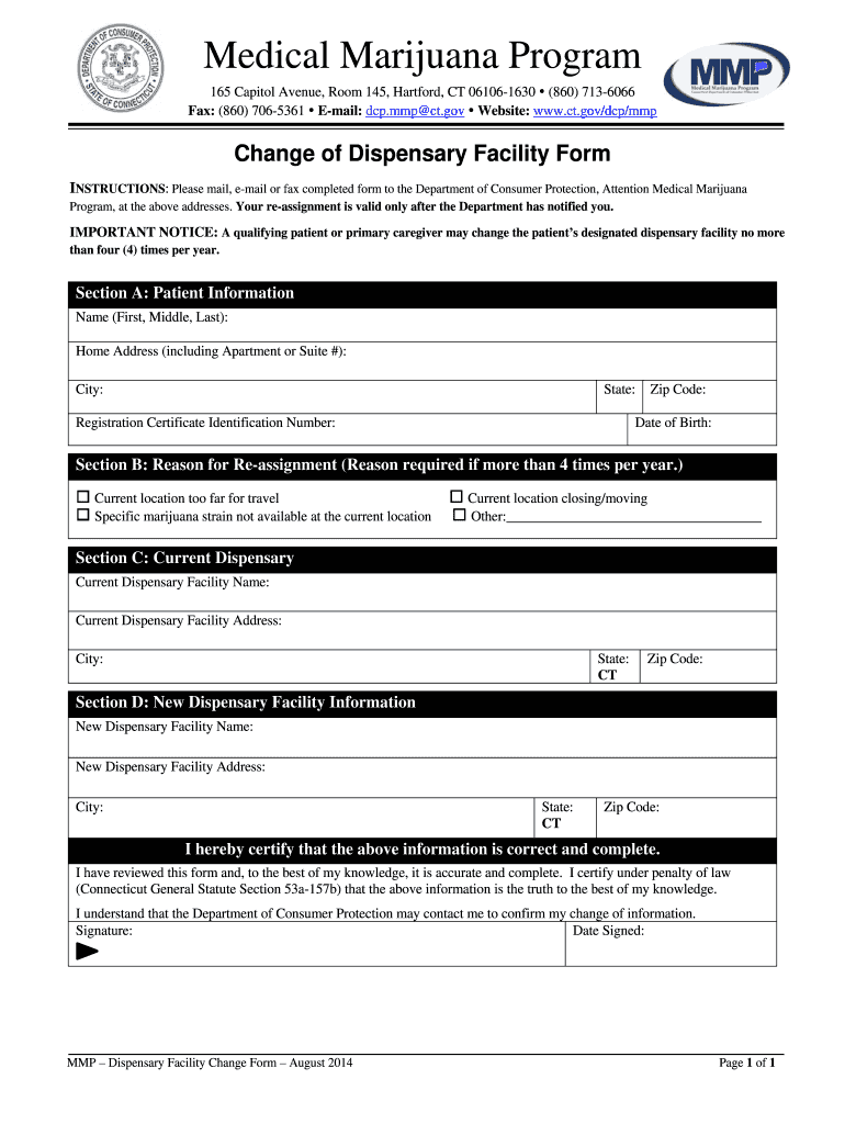 dispensary form Preview on Page 1