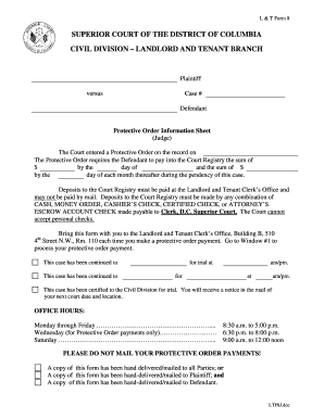 L & T Form 8 Protective Order