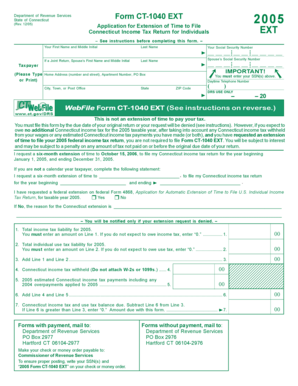 Connecticut Form CT-1040 EXT