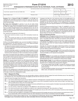 Connecticut Form CT-2210 2013
