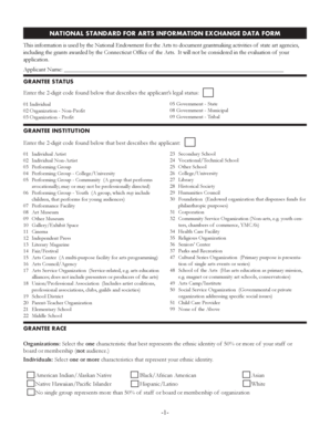 National Endowment for the Arts Grant Application Form