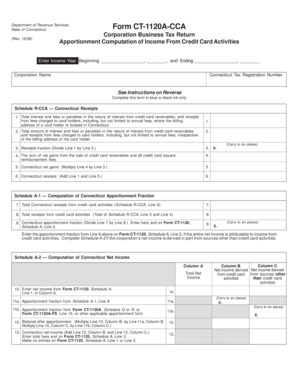 Connecticut Form CT-1120A-CCA