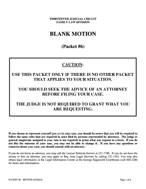 Florida Family Law Motion Packet