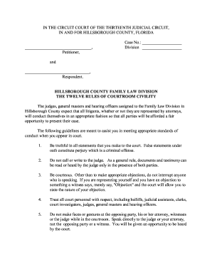 Florida Family Law Courtroom Civility Rules