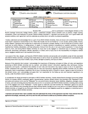 Rancho Santiago Community College District Athletics Forms