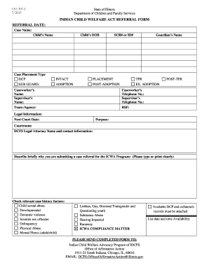 INDIAN CHILD WELFARE ACT REFERRAL FORM ... - State of Illinois - state il