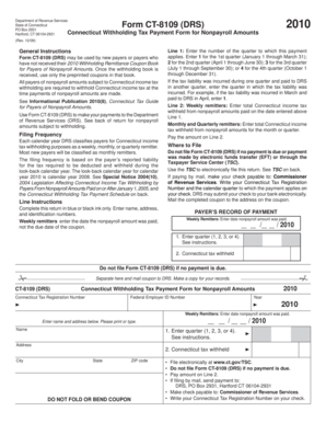 Connecticut Withholding Tax Payment Form for Nonpayroll Amounts