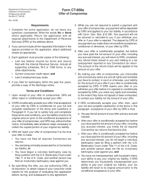 Connecticut Offer of Compromise Form CT-656a