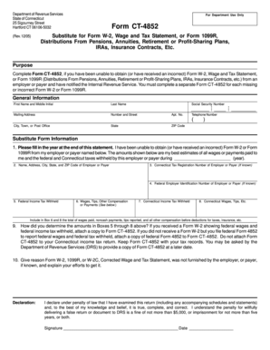 Connecticut Form CT-4852