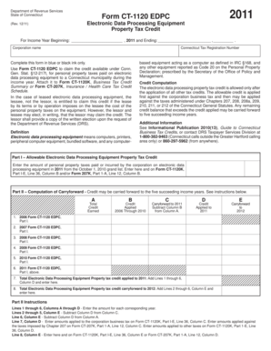 Connecticut Form CT-1120 EDPC 2011