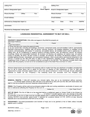 bill of sale form louisiana residential agreement to buy