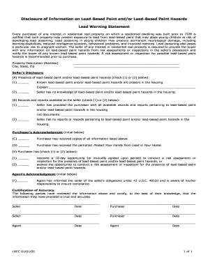 Lead-Based Paint Disclosure Form