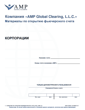 Corporate Futures Account Opening Application