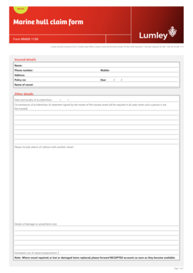 Marine Hull Claim Form