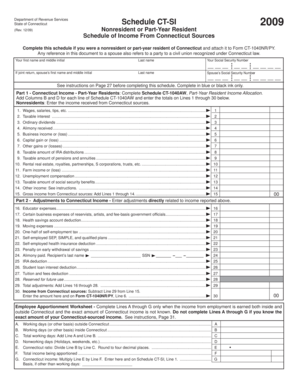 Connecticut Nonresident Income Schedule