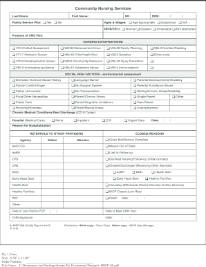 Community Nursing Services Form