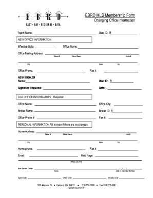 EBRD MLS Membership Form