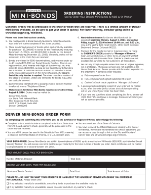 Denver Mini-Bonds Order Form