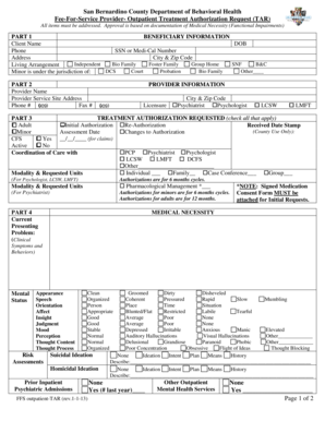 San Bernardino Outpatient Treatment Authorization Request