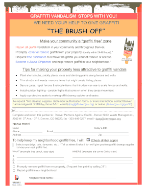 Graffiti Vandalism Report Form