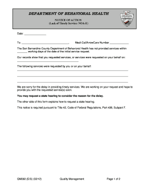 California Notice of Action for Lack of Timely Service