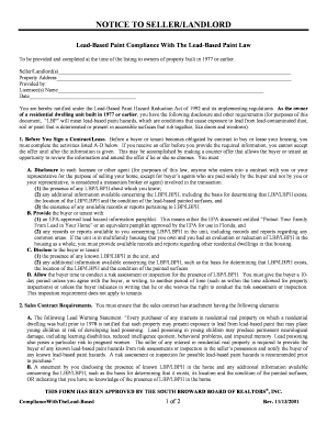 Lead-Based Paint Compliance Notice