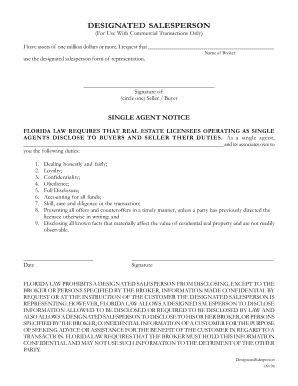 Designated Salesperson Form