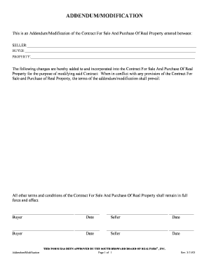 Real Estate Contract Addendum