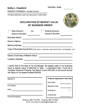 Florida Business Tangible Personal Property Tax Declaration