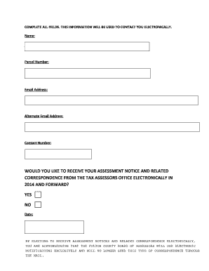 Property Tax Assessment Notice Consent Form