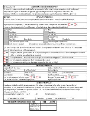 Georgia Homestead Exemption Application