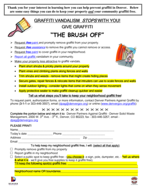 Denver Graffiti Prevention Form