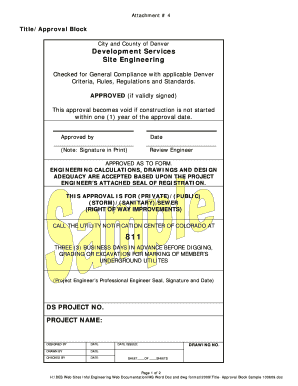 Denver Site Engineering Approval Form