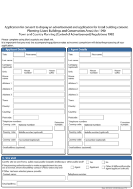UK Advertisement and Listed Building Consent Application