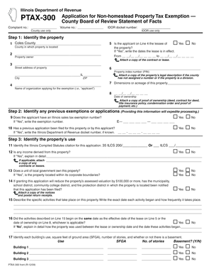 Illinois Non-homestead Property Tax Exemption Application