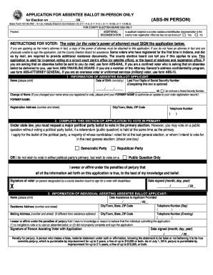 Indiana Absentee Ballot Application