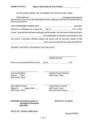 Texas Fraud Complaint Form