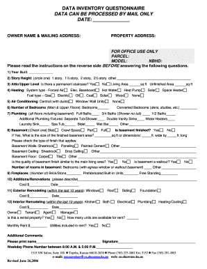 Shawnee County Property Appraisal Questionnaire
