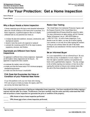 HUD Home Inspection Notice