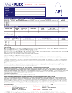AmeriFlex Spending Account Claim Form