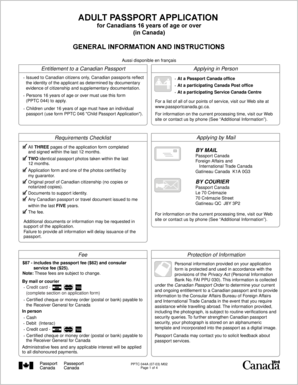 Adult Passport Application