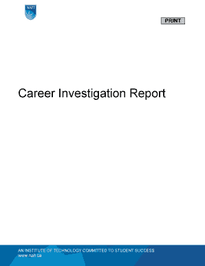 Career Investigation Report Form