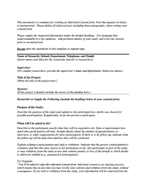 Informed Consent Form Template