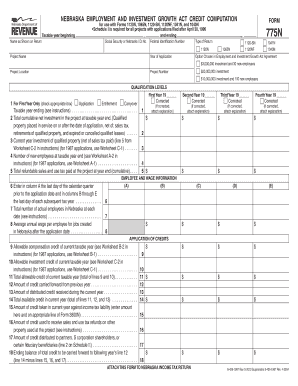 Nebraska Employment and Investment Growth Act Credit Computation Form